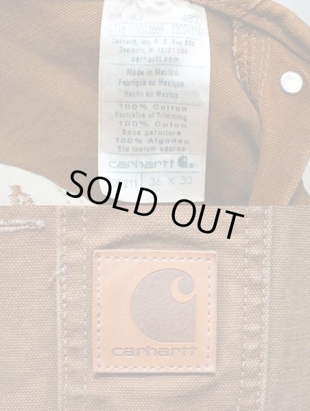 画像3: Carhartt ブラウンダックオーバーオール “ペンキ” (3)