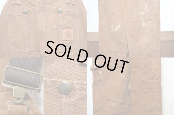 画像4: Carhartt ブラウンダックオーバーオール “ペンキ” (4)