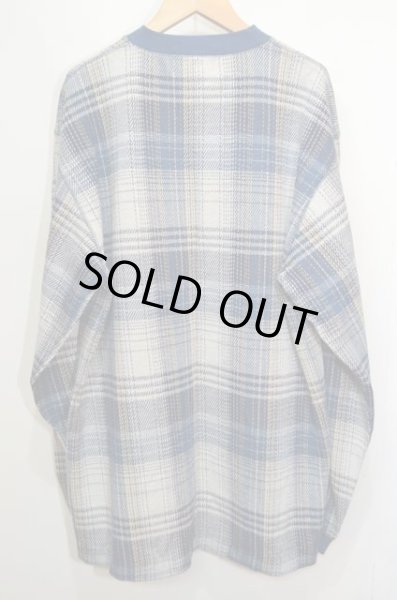 画像2: 90's Eddie Bauer チェック柄 ヘンリーネックカットソー (2)