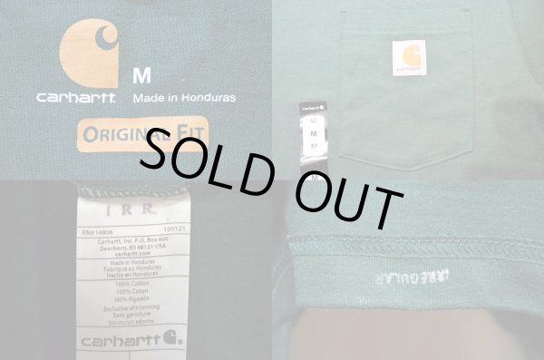 画像3: 新品未使用 Carhartt ポケット付き L/S Tシャツ “GREEN / 傷有り” (3)