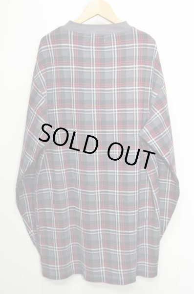 画像2: 90's Eddie Bauer チェック柄 ヘンリーネックカットソー (2)