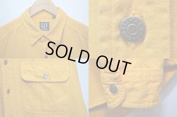画像4: 90's OLD GAP ヘビーコットンワークシャツ “YELLOW” (4)