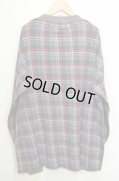 画像2: 90's Eddie Bauer チェック柄 ヘンリーネックカットソー (2)