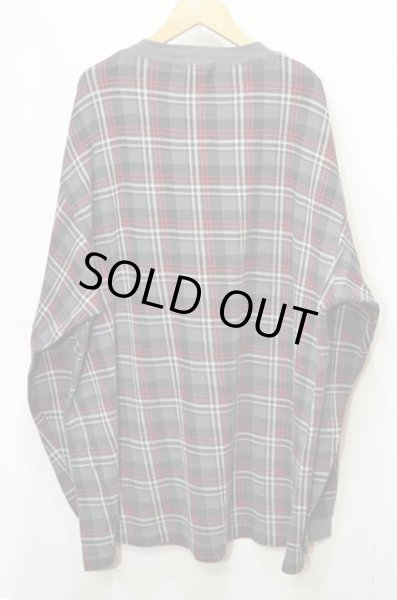 画像2: 90's Eddie Bauer チェック柄 ヘンリーネックカットソー (2)