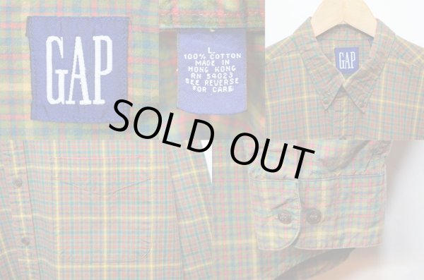 画像3: 90's OLD GAP チェック柄 ボタンダウンシャツ (3)