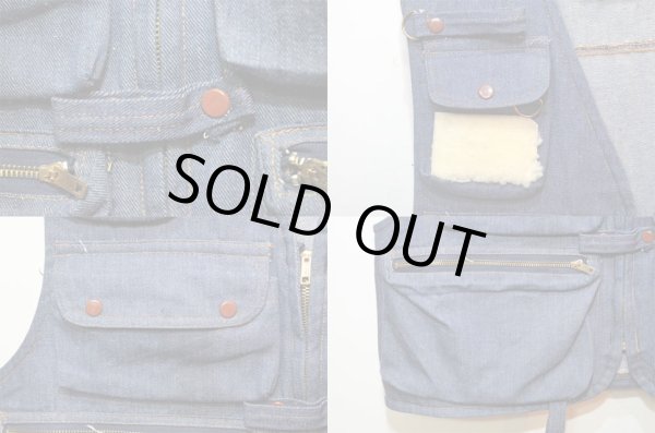 画像4: 70's WALKER デニムフィッシングベスト (4)