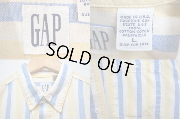 画像3: 90's OLD GAP ストライプ柄 S/S ボタンダウンシャツ “MADE IN USA” (3)