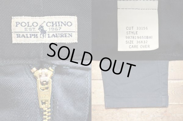 画像3: 90's Polo Ralph Lauren タック入り チノトラウザー “MADE IN USA / BLACK” (3)