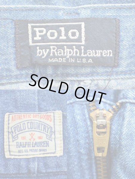 画像3: 90's Polo Ralph Lauren タック入り デニムトラウザー “MADE IN USA / POLO COUNTRYタグ” (3)