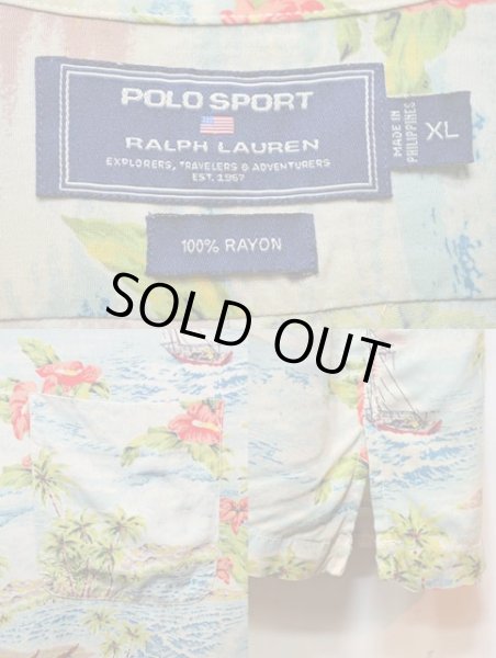 画像3: 90's POLO SPORT S/S レーヨンハワイアンシャツ (3)