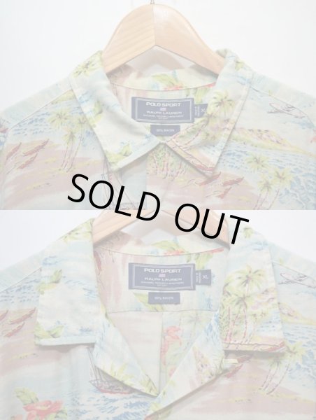 画像4: 90's POLO SPORT S/S レーヨンハワイアンシャツ (4)