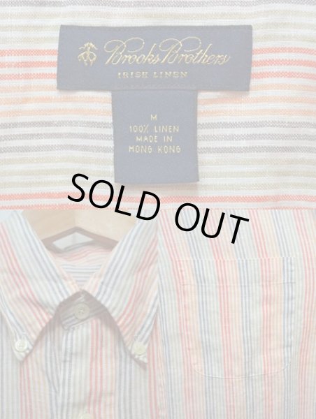 画像3: Brooks Brothers S/S マルチストライプ柄 リネンシャツ (3)
