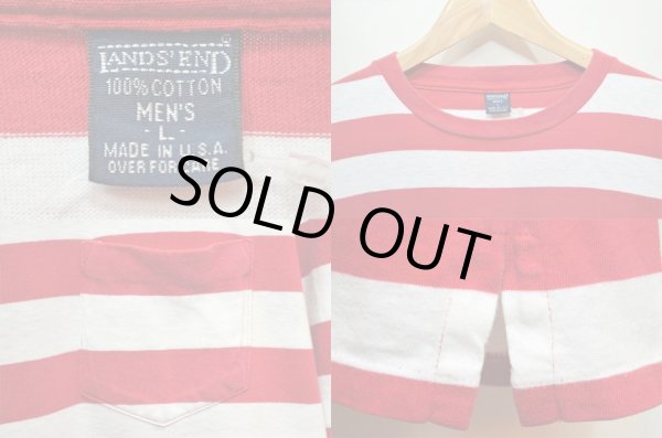 画像3: 90's LANDS' END ボーダー柄 ポケットTシャツ “MADE IN USA” (3)