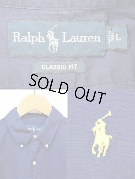 画像3: Polo Ralph Lauren S/S ボタンダウンシャツ “NAVY” (3)