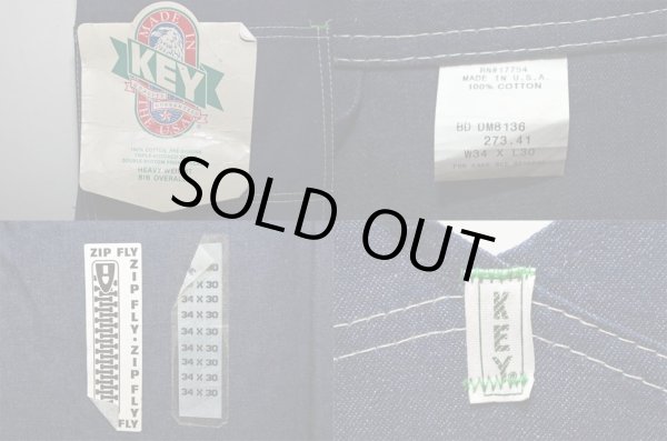 画像3: 80's KEY IMPERIAL デニムオーバーオール “MADE IN USA / DEADSTOCK” (3)