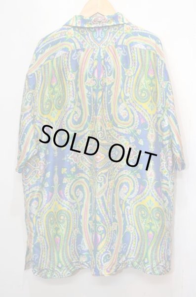 UTOPIA” Art Pattern S/S SILK SHIRT SIZE L 総柄シャツ シルク