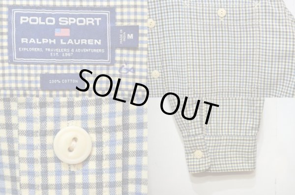 画像3: 90's POLO SPORT チェック柄 コットンシャツ (3)