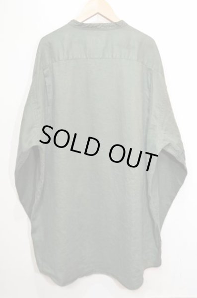 画像2: 90's J.CREW リネン素材 バンドカラーシャツ (2)