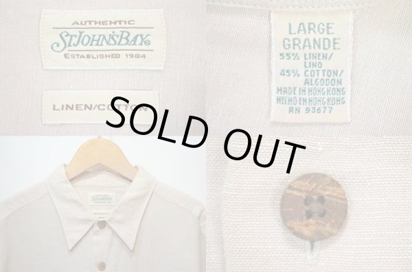 画像3: 90's St.John's Bay S/S コットンリネンシャツ (3)