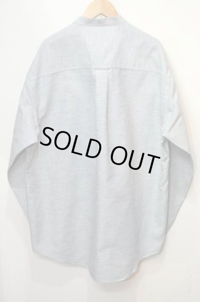 画像2: 90's CLUB ROOM コットン×リネン バンドカラーシャツ "NON WASH" (2)