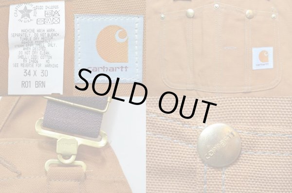 画像3: 90's Carhartt ダブルニー ブラウンダックオーバーオール “MADE IN USA / DEADSTOCK” (3)