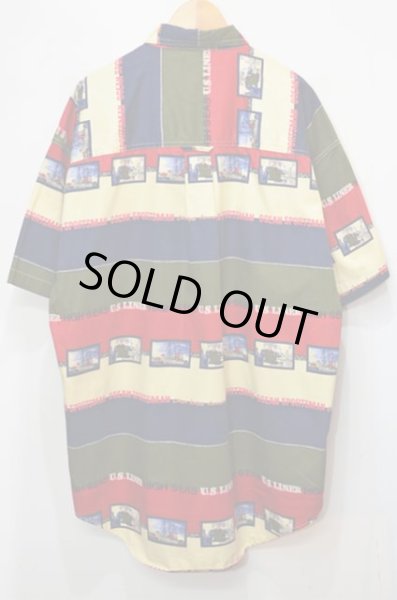 画像2: 90's CHAPS Ralph Lauren 総柄ボタンダウンシャツ (2)