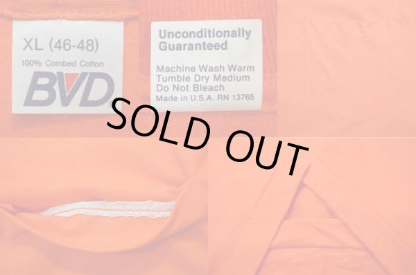 画像3: 80's BVD ポケットTシャツ “ORANGE / DEADSTOCK” (3)