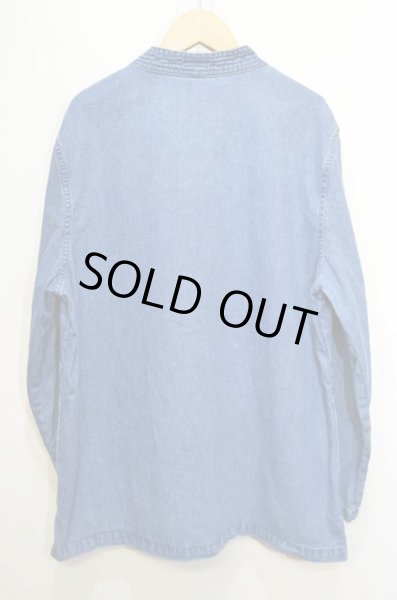 画像2: 90's ノーカラーデニムジャケット (2)