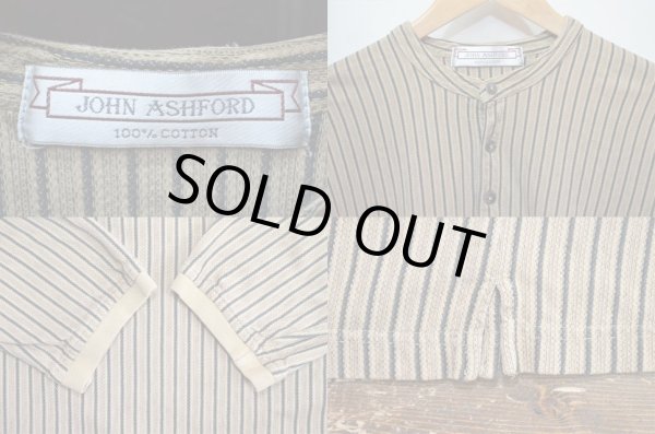 画像3: JOHN ASHFORD ストライプ柄 L/S ヘンリーネックカットソー (3)