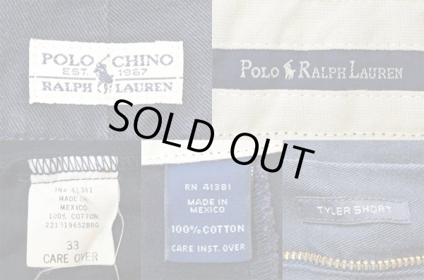画像3: 90's Polo Ralph Lauren 2タック チノショーツ "TYLER SHORT / NAVY" (3)