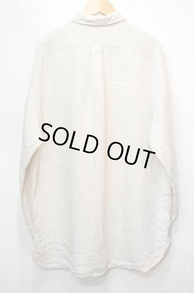 画像2: 90's J.CREW マチ付き ギンガムチェックシャツ “リネン素材” (2)