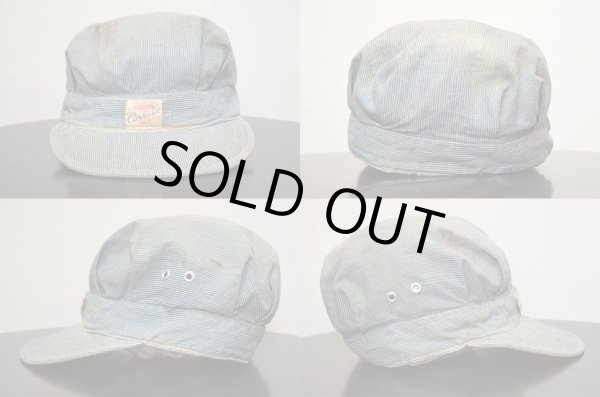 画像3: 40's Carhartt ピンヒッコリー柄 ワークキャップ (3)