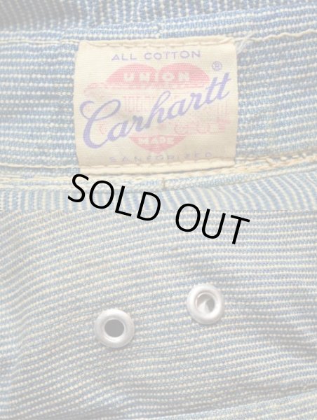 画像2: 40's Carhartt ピンヒッコリー柄 ワークキャップ (2)