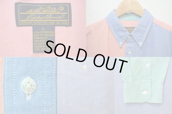 画像3: 80-90's Eddie Bauer ボタンダウンシャツ “黒タグ / クレイジーパターン” (3)