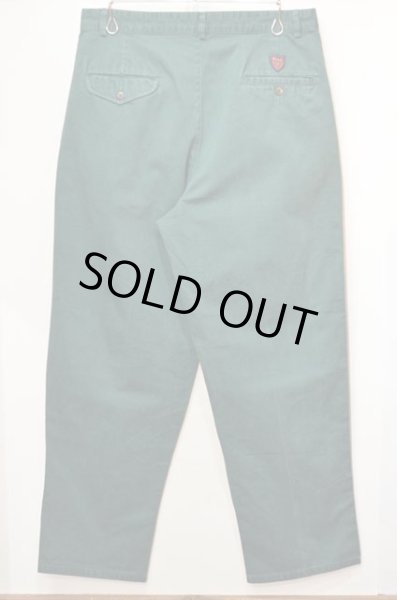 画像2: 90's Polo Ralph Lauren 2タック チノトラウザー “GREEN / MADE IN USA” (2)