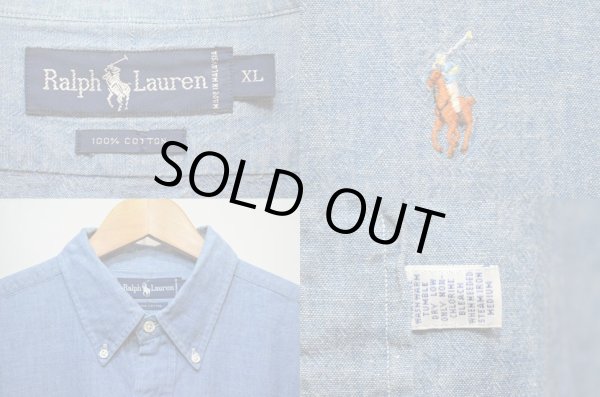 画像3: 90's Polo Ralph Lauren シャンブレー ボタンダウンシャツ (3)