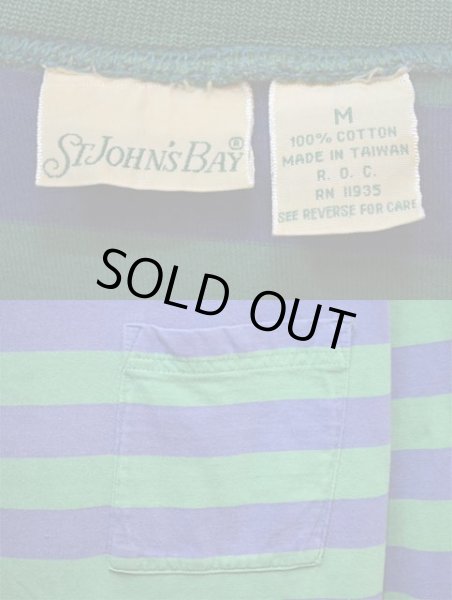画像3: 90's St John's Bay ボーダー柄 L/S ポケットTシャツ (3)