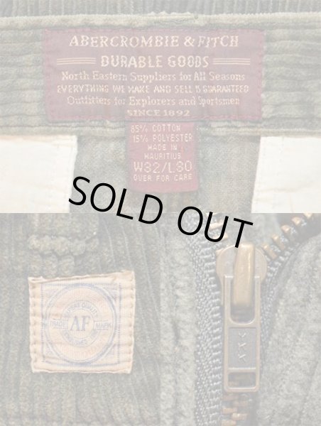 画像3: 90's ABERCROMBIE & FITCH 太畝コーデュロイパンツ “OLIVE” (3)