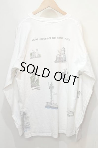 画像2: 90's unknown 総柄 L/S Tシャツ “MADE IN USA” (2)