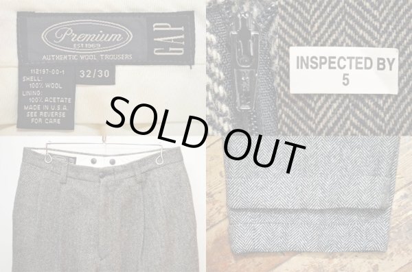 画像3: 90's OLD GAP 2タック HBTウールトラウザー “DEADSTOCK” (3)