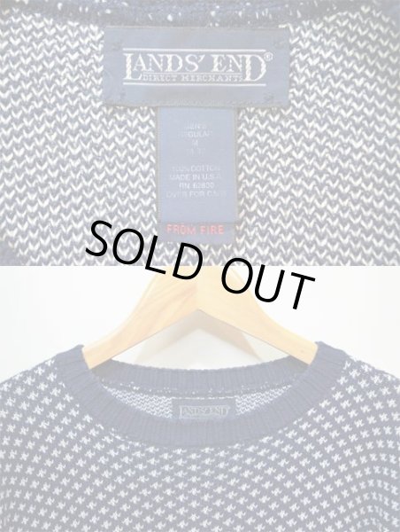画像3: 90's LAND'S END バーズアイ柄 コットンニット "MADE IN USA" (3)