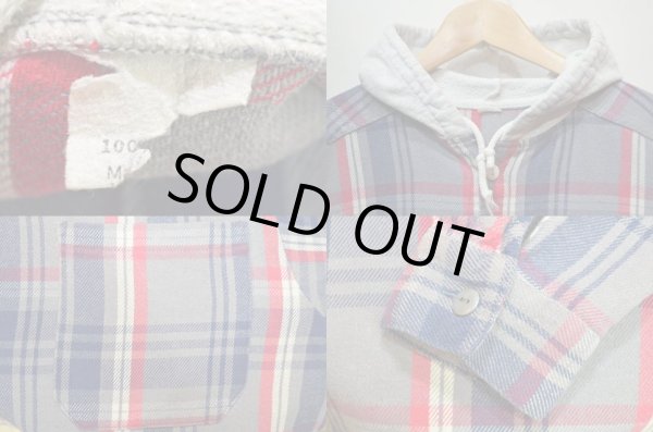 画像3: 80-90's フード付き ヘビーネルシャツ (3)