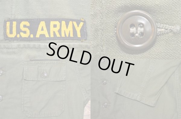 画像4: 60's US ARMY コットンサテン ユーティリティーシャツ "1st 後期型" (4)