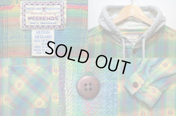 画像3: 90's WEEKENDS フード付き ネルシャツ (3)