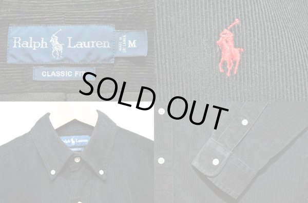 画像3: 90's Polo Ralph Lauren コーデュロイ ボタンダウンシャツ “BLACK” (3)