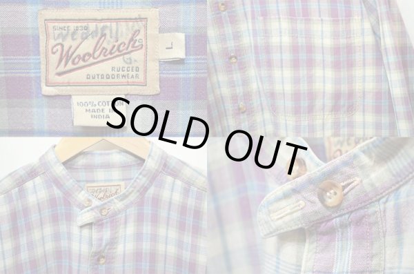 画像3: 90's Woolrich チンスト付き バンドカラーシャツ (3)