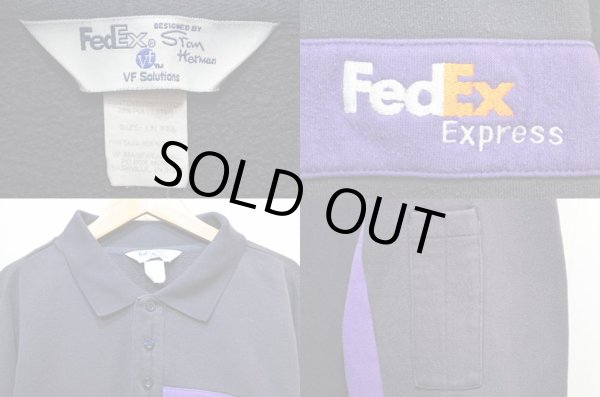 画像3: 90's FedEx 襟付き スウェットシャツ (3)