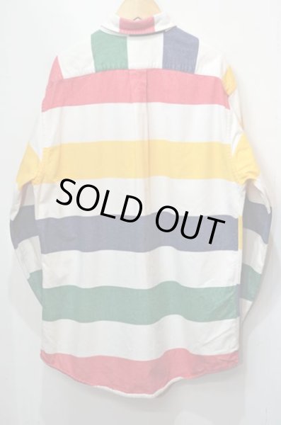 画像2: 90's LANDS' END マルチボーダー柄 ワークシャツ (2)