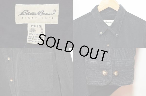 画像3: 90-00's Eddie Bauer コーデュロイ ボタンダウンシャツ “BLACK” (3)