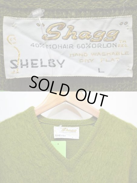 画像3: 60-70's SHELBY Vネック モヘアニット “GREEN” (3)